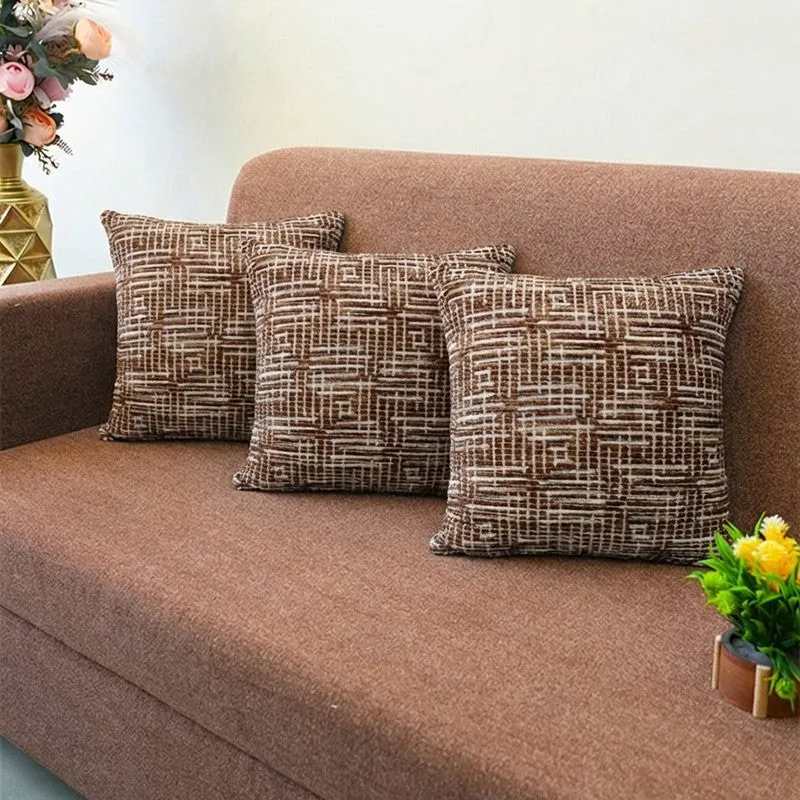 GeoMirage Cushion Cover (Brown) - Set Of Three media 1
