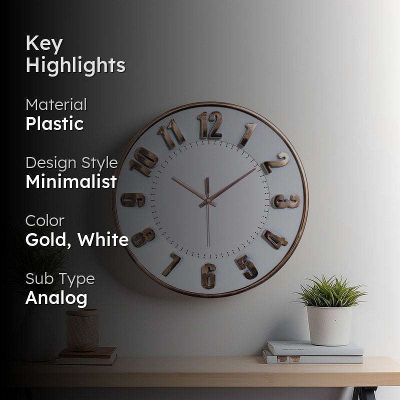 Luxe Sweep Plastic Wall Clock media 2