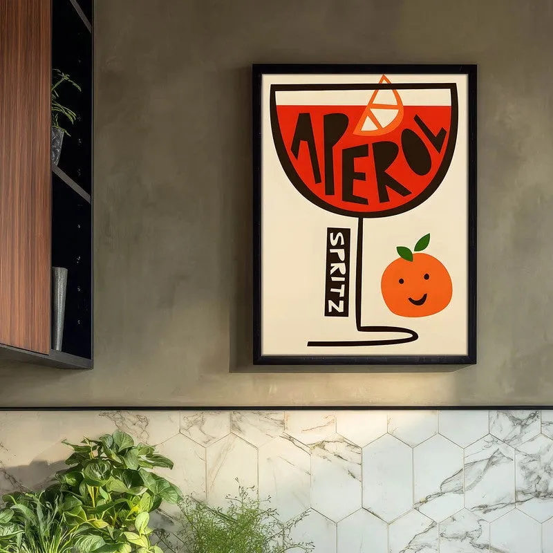 Oramge Aperol Archival Canvas Wall Art - Black media 3