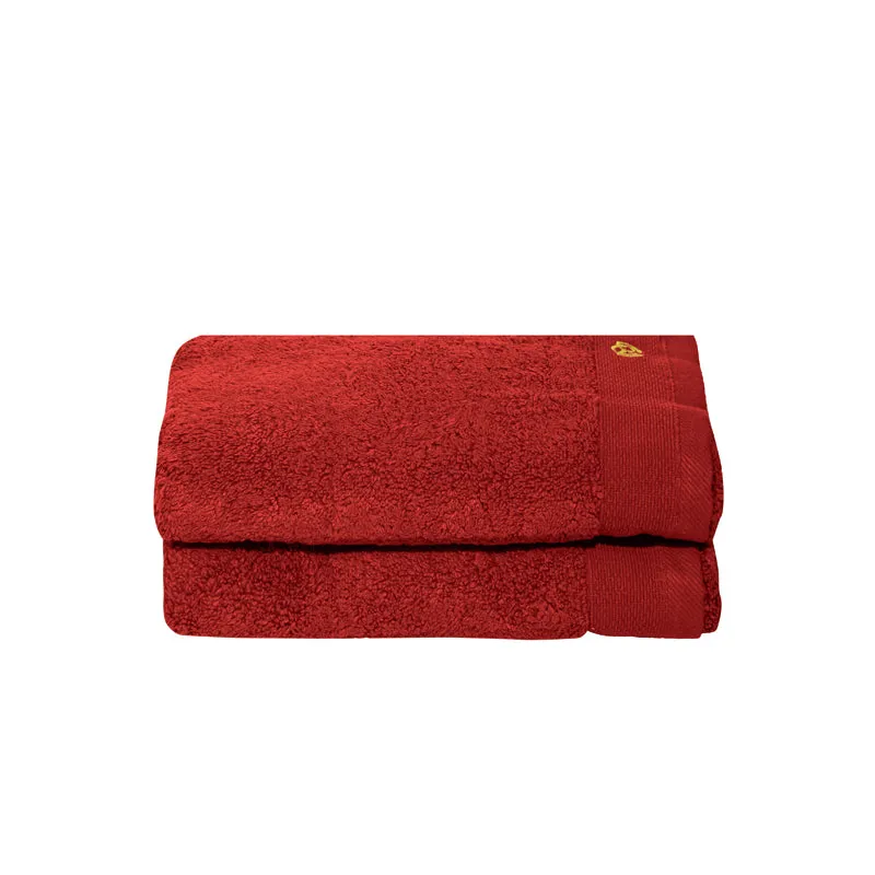 Micro Cotton Soft Serenity Solid Hand Towel (Red) - Set Of Two media 5