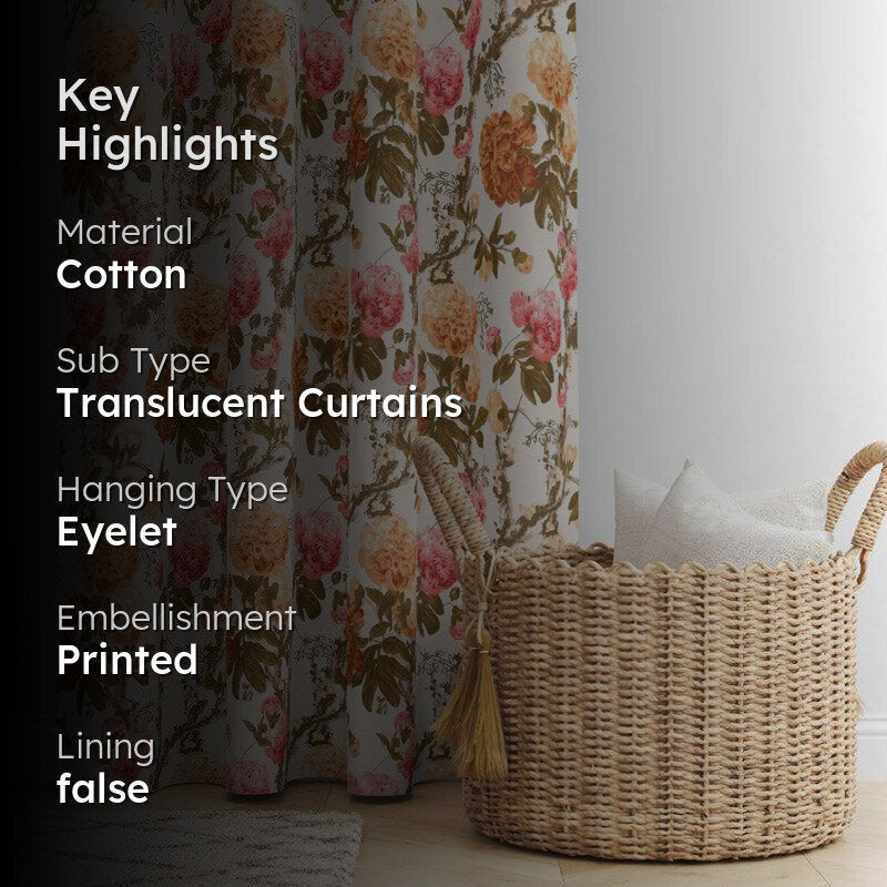 Mivaana Floral Curtain - Sunflower Yellow media 2