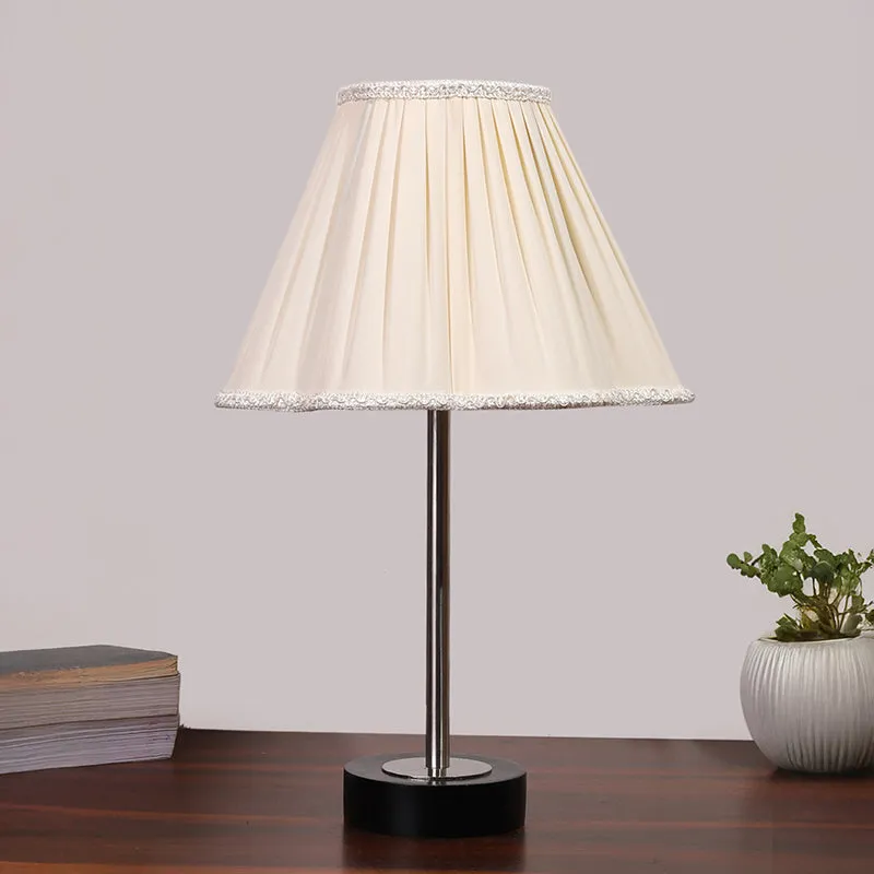 Pleatra Rodin Wooden Table Lamp - White,Silver,Black media 3