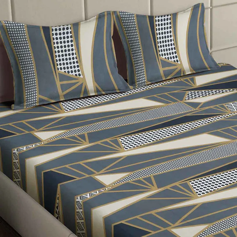 Fractal Gems Abstract Cotton Blend Bedsheet - 130 GSM media 4
