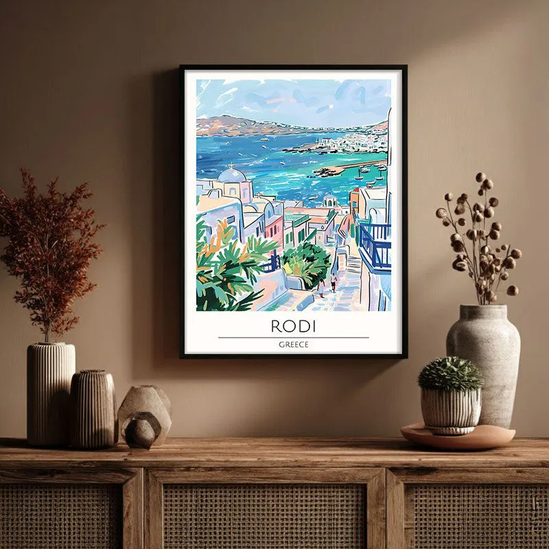 Vintage Rodi Framed Canvas Wall Painting media 3