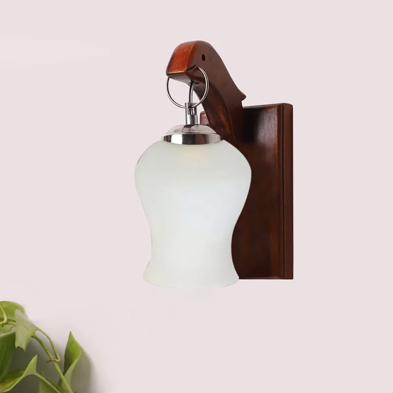 Estrella Glass & Wooden Wall Lamp media 3