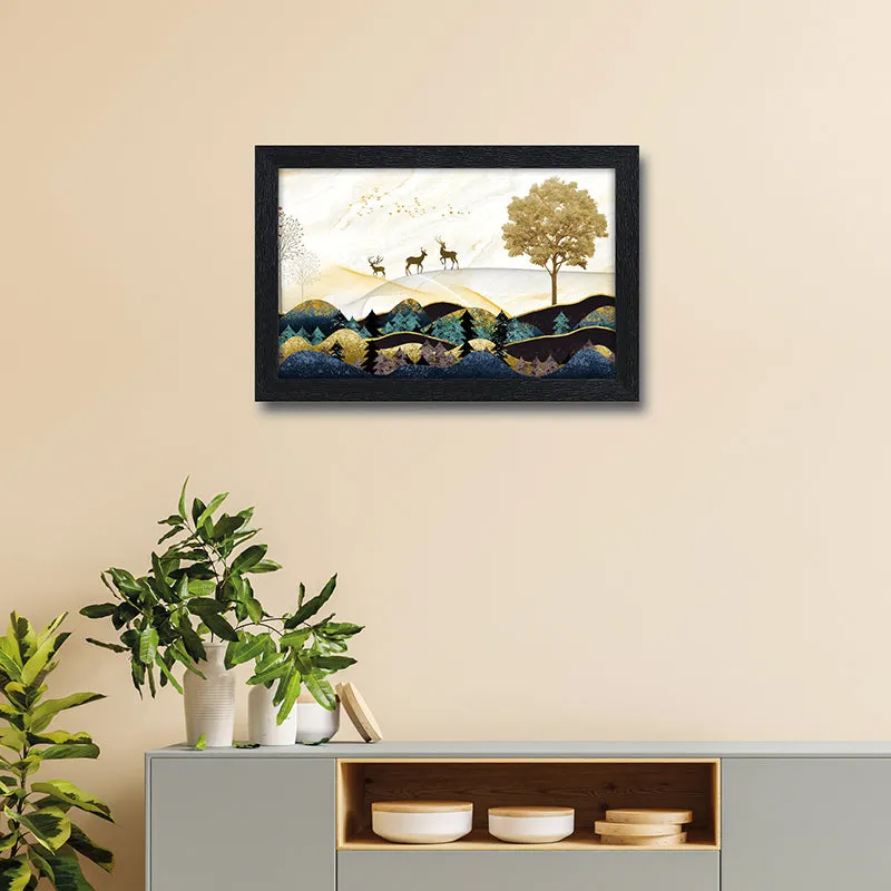 Stags Of Hills Wall Painting media 1
