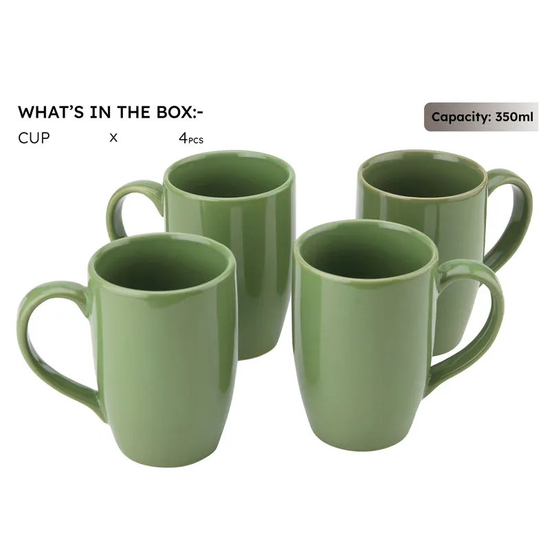 Kopi Ceramic Coffee Mug (Green/350 mL Each) - Set Of Four media 5