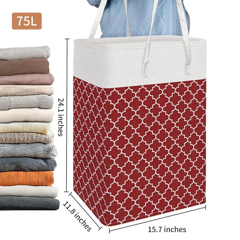 Calto Laundry Basket - Maroon media 9
