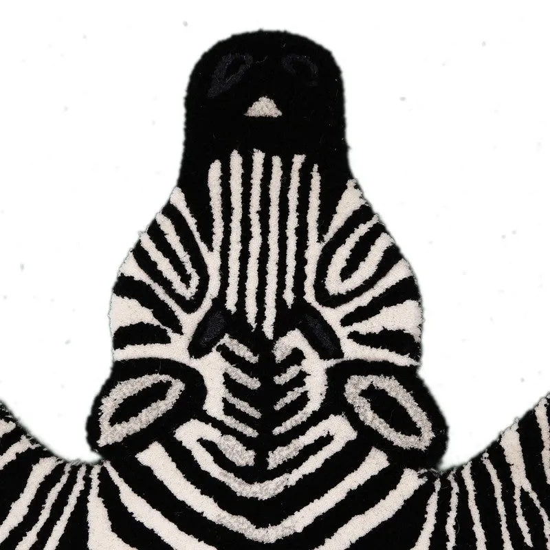 Zebra Safari Cotton Carpet - Black & White media 5