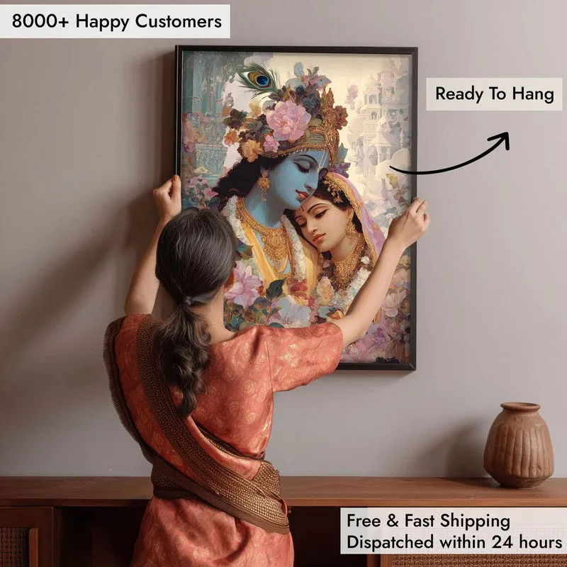 Sri Radha Krishna Blissful Archival Paper Wall Art media 5