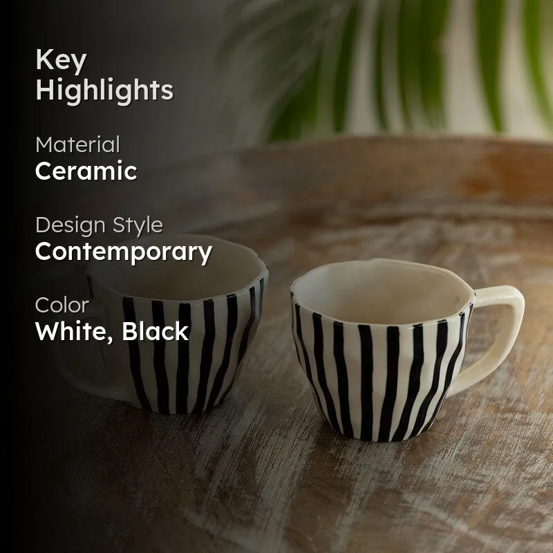 Cebra Ceramic Tea Cup (200 mL Each) - Set of Two media 2
