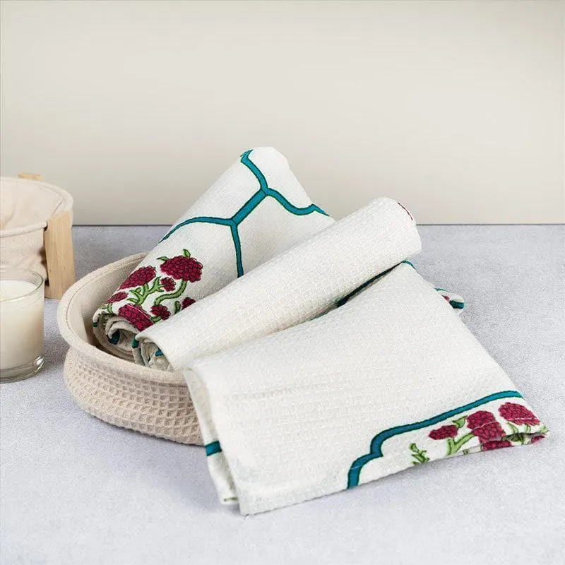 Jaipuri Jewel Waffle Hand Towel - Set Of Two media 1
