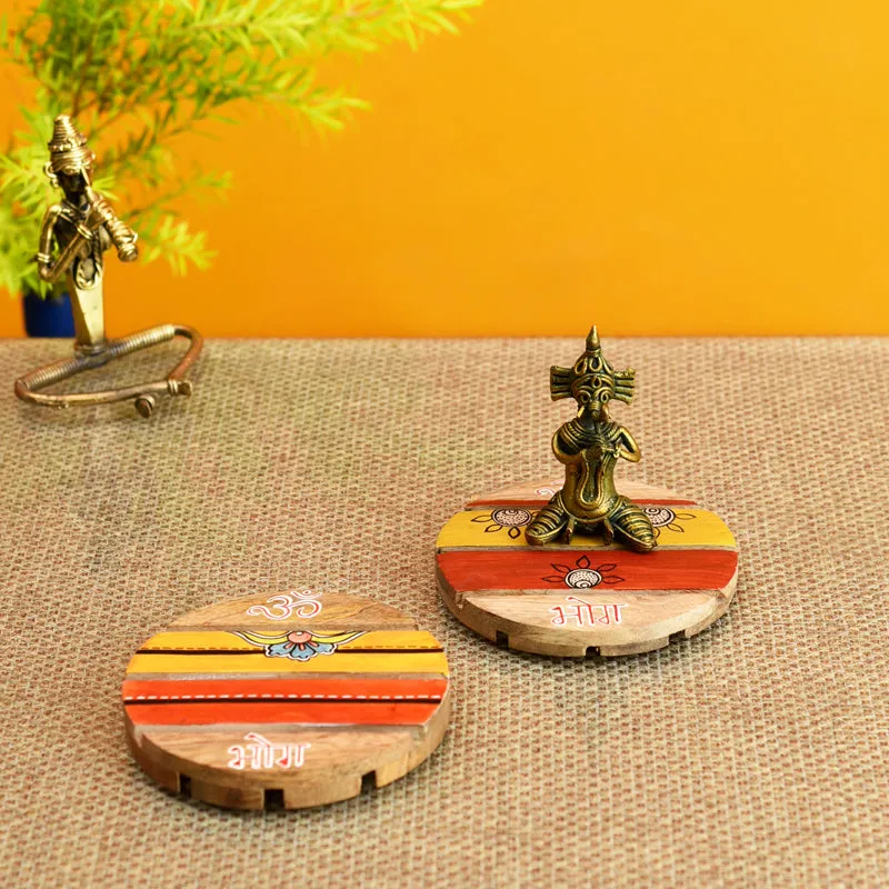 Bhog Round Chowki - Set Of Two media 1