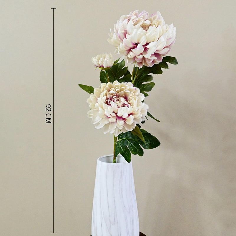 Artificial Peony Flower Stick - White & Purple media 5