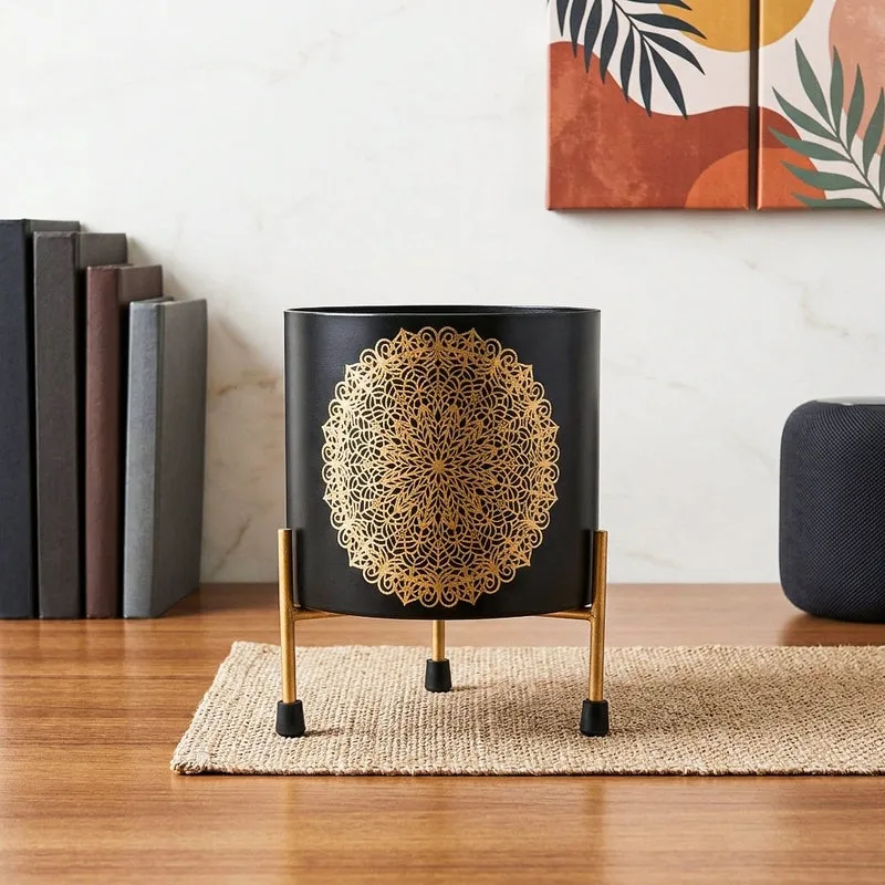 Botanique Metal Planters With Stand - Two Piece Set media 1