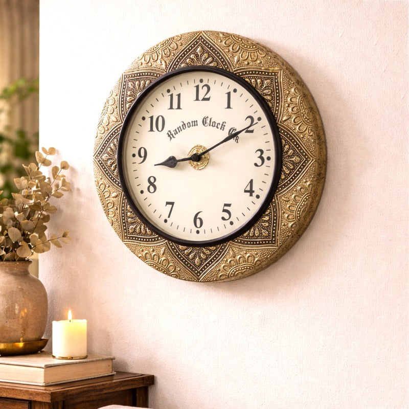 Virex Brass Analog Wall Clock