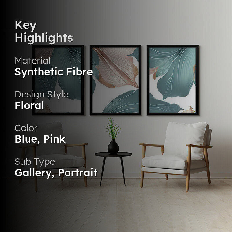 Verdour Pastel Wall Art With Frame - Set Of Three media 2