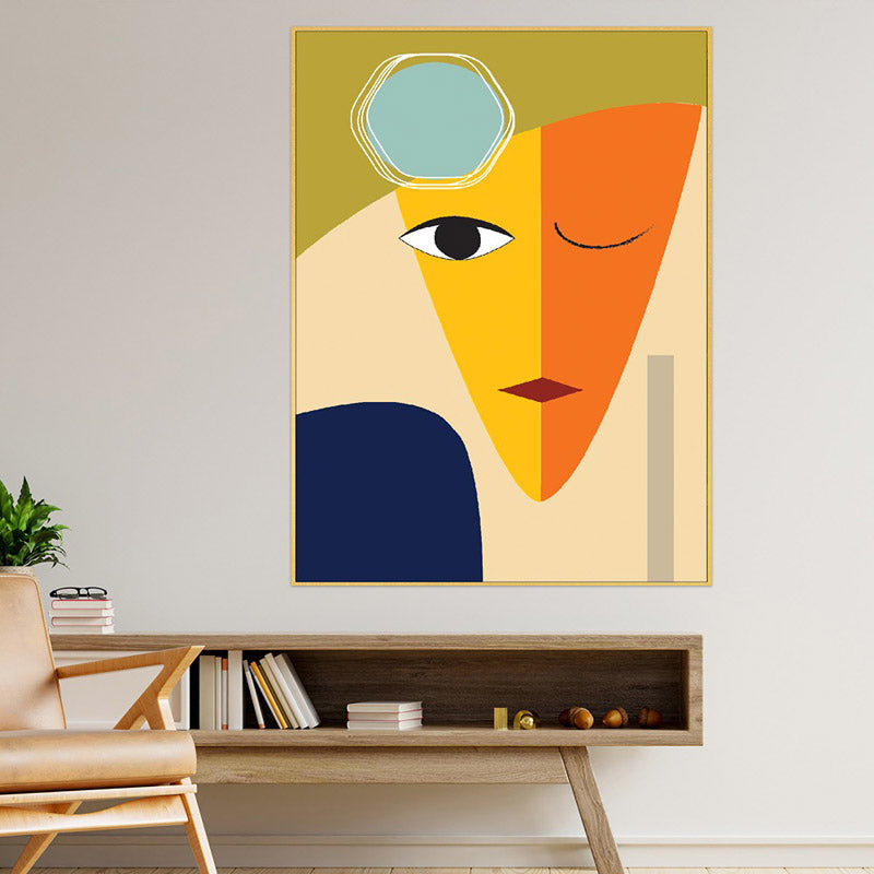 Roda Abstract Face Wall Painting With Frame
