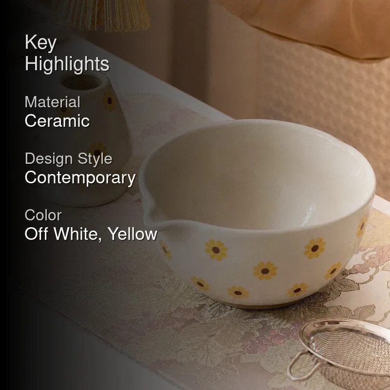 Kohana Ceramic Matcha Bowl & Whisk Holder Set (450 mL) - Two Piece Set media 2