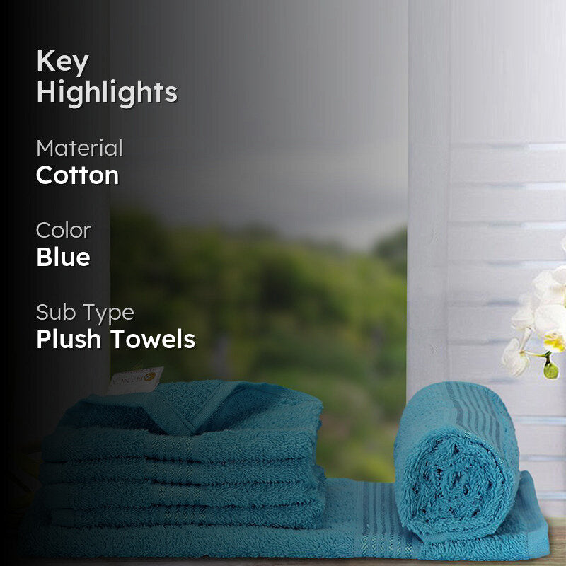 Eva Quick Dry Towel Combo (Pale Blue) - Six Piece Set media 2