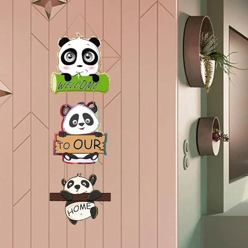 Panda Welcome Polyester & MDF Wall Hanging media 1