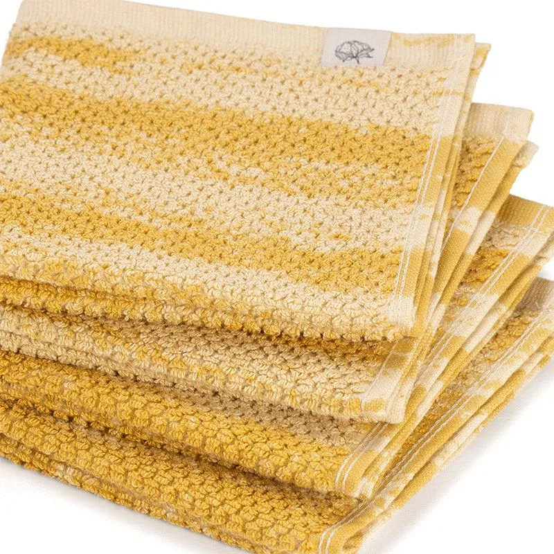 Sunscreen Terry Cotton Face Towel (Yellow) - Set Of Four media 4