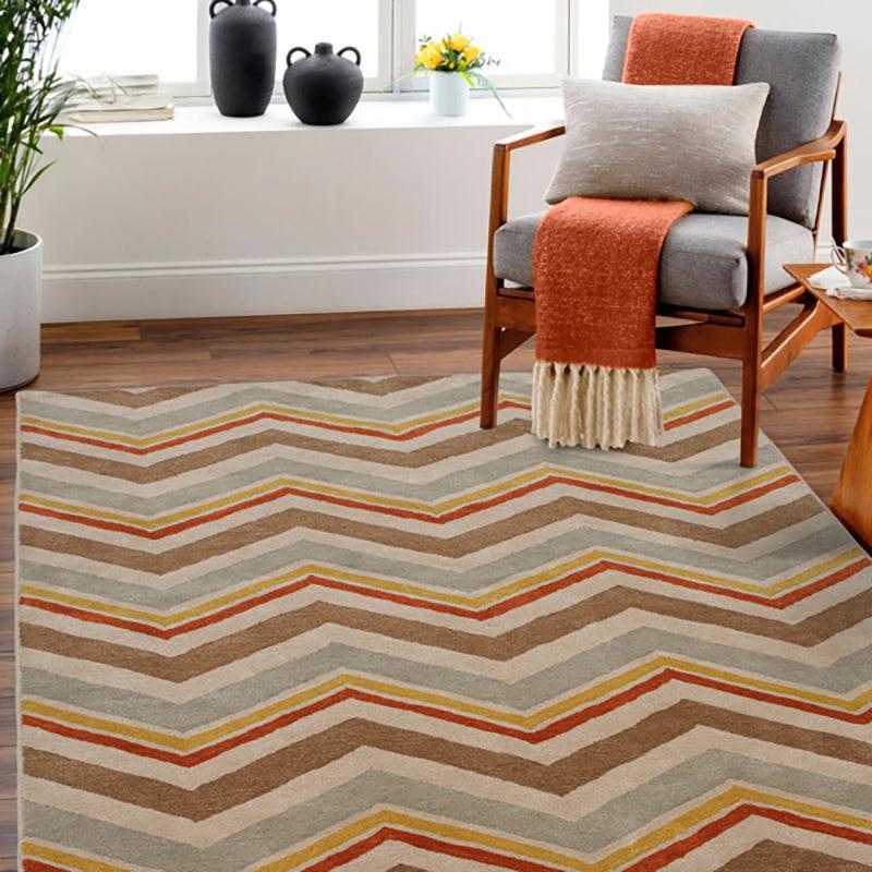 Peregrin Geometric Wool & Nylon Carpet - Brown & Red media 3