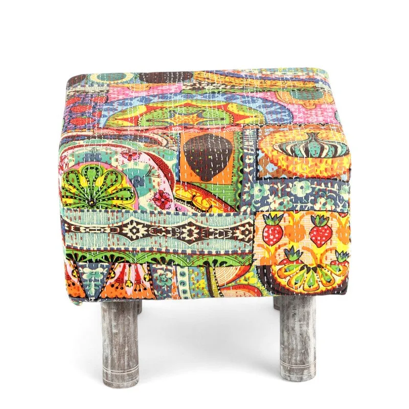 Vrixon Acacia Wooden Ottomans - Multicolor media 3