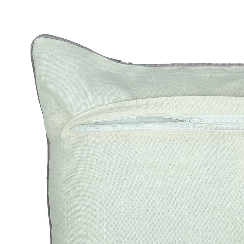 Chateau Stripes Woven Cotton Cushion Cover (Grey) - Set Of Two media 5