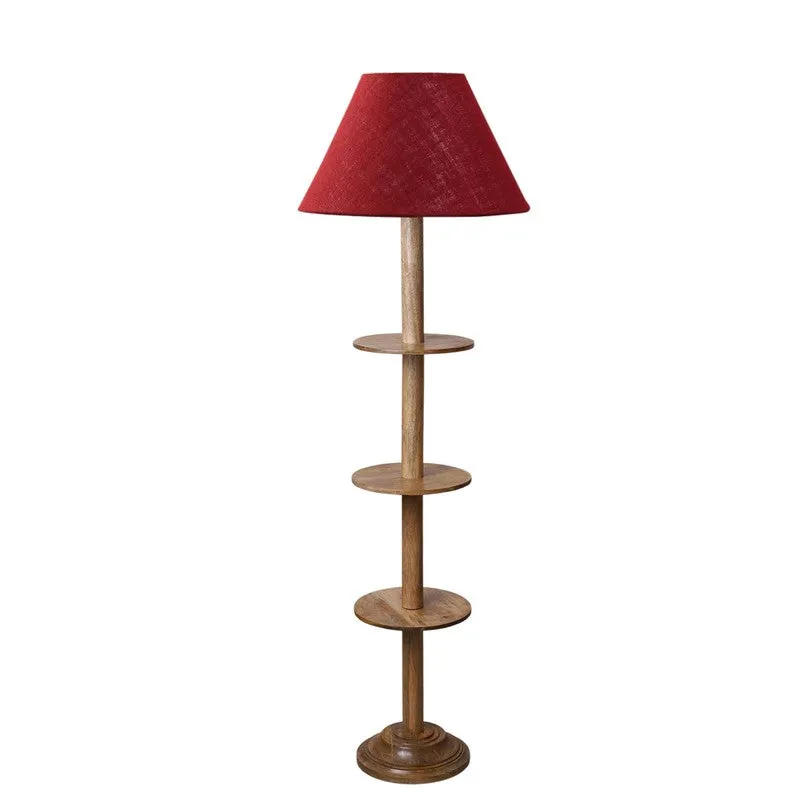 Vintage Glow Light Wooden Floor Lamp - Maroon media 5