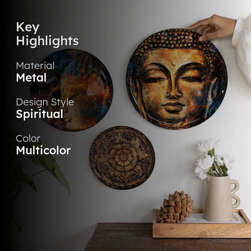 Buddha Charm Wall Plate - Set Of Three media 2
