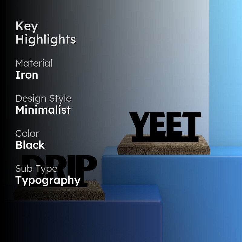 Trendy Thrust Typography Showpiece - Set Of Two media 2
