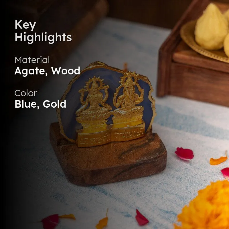 Divine Laxmi Ganesha Agate Festive Gift Box - Blue media 2