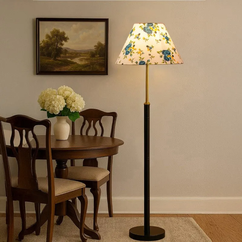 Golden Ray Wooden Floor Lamp - Blue media 3
