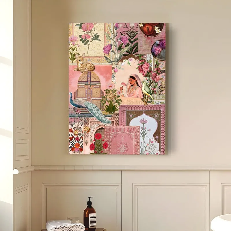 Floral Courtyard Serenity Canvas Wall Art media 4