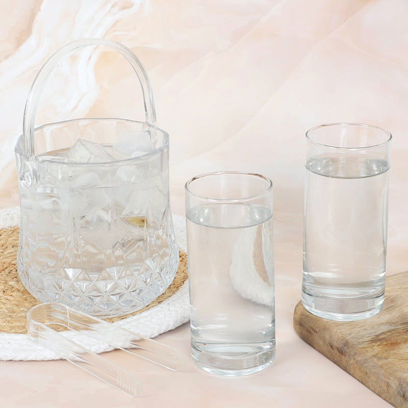 Nava 1000 ML Ice Bucket With 300 ML Glass And Tong - Four Piece Set media 5