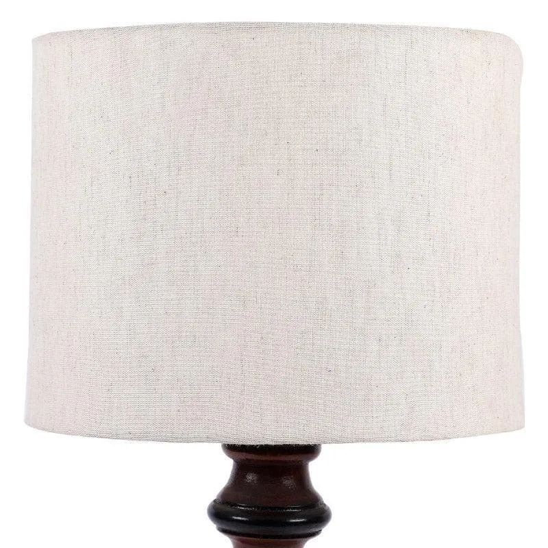 Urbane Bona Fabric Table Lamp - White,Brown media 5