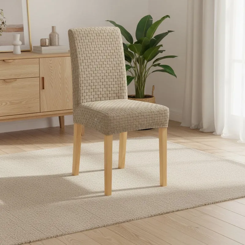 StyloCraze Fit Chair Cover - Beige media 1