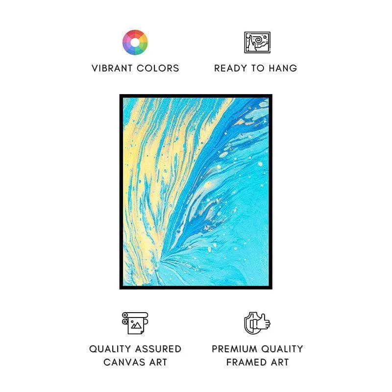 Beachy Abstract Canvas Wall Painting - Black Frame media 4