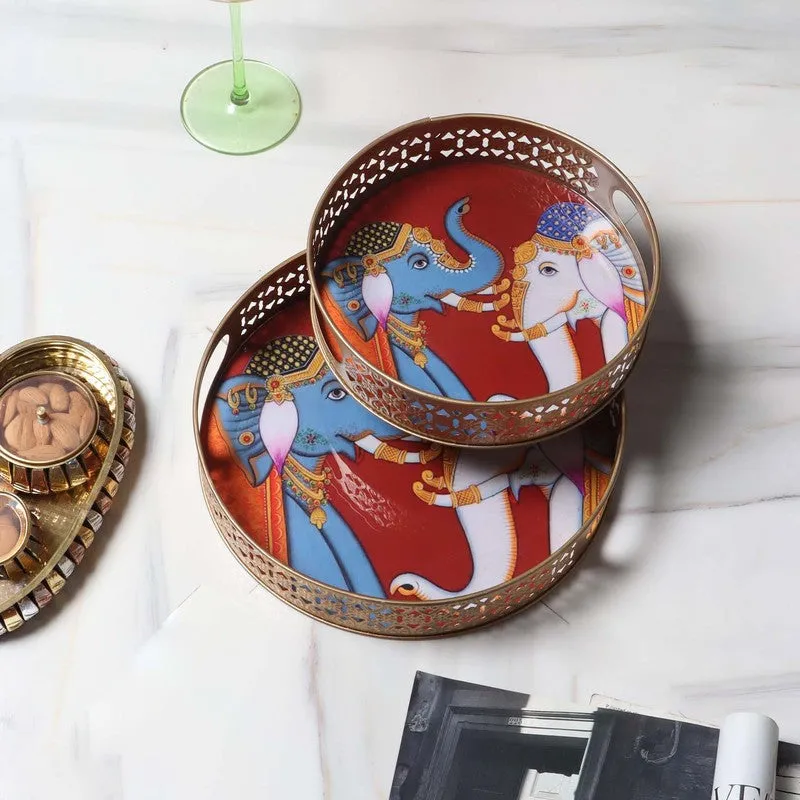 Cocoa Rim Serving Tray - Set of Two media 1