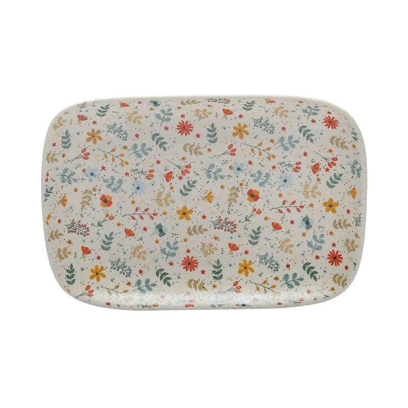 Bloomstone Multicolor Rectangular Stoneware Platter - Set of Two media 6