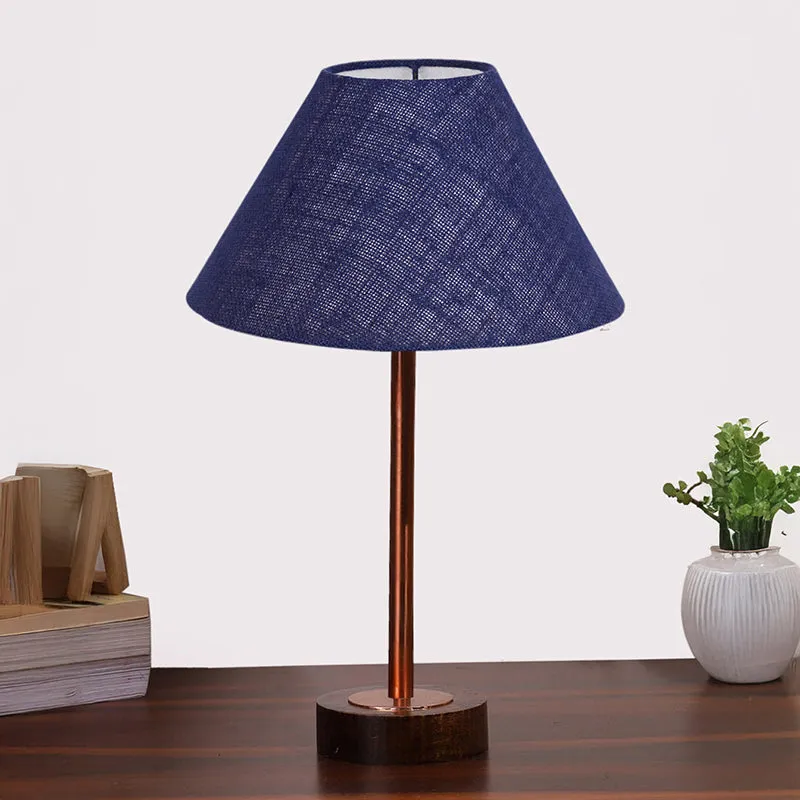 Sienna II Rodin Wooden Table Lamp - Blue,Copper,Brown media 3