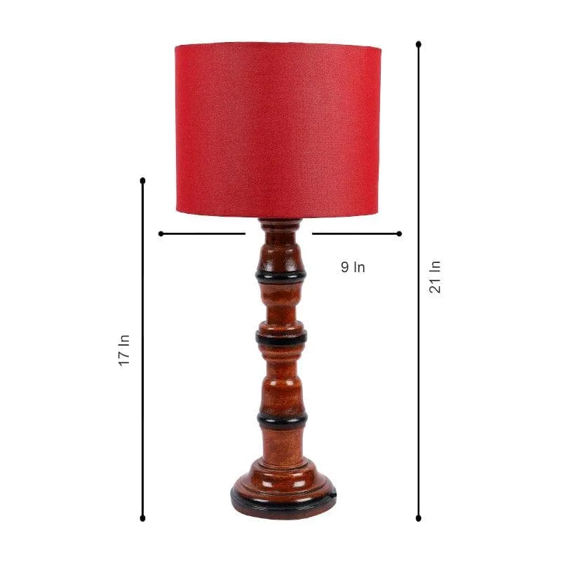 Bloss Winde Fabric Table Lamp - Red,Brown media 6