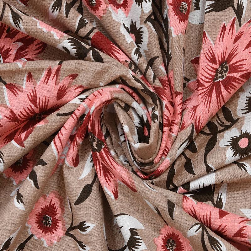 Sarva Floral Cotton Bedsheet (Pink,Green) - 180 TC media 4
