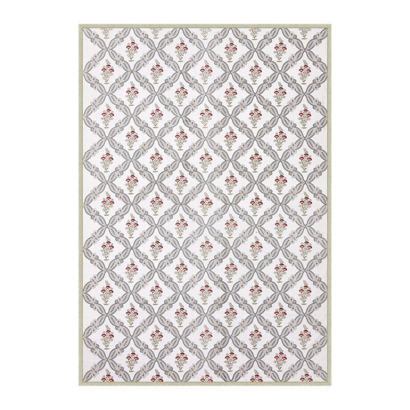 Nawabi Vibe Cotton Bedsheet (Grey, Red) - 180 TC media 4