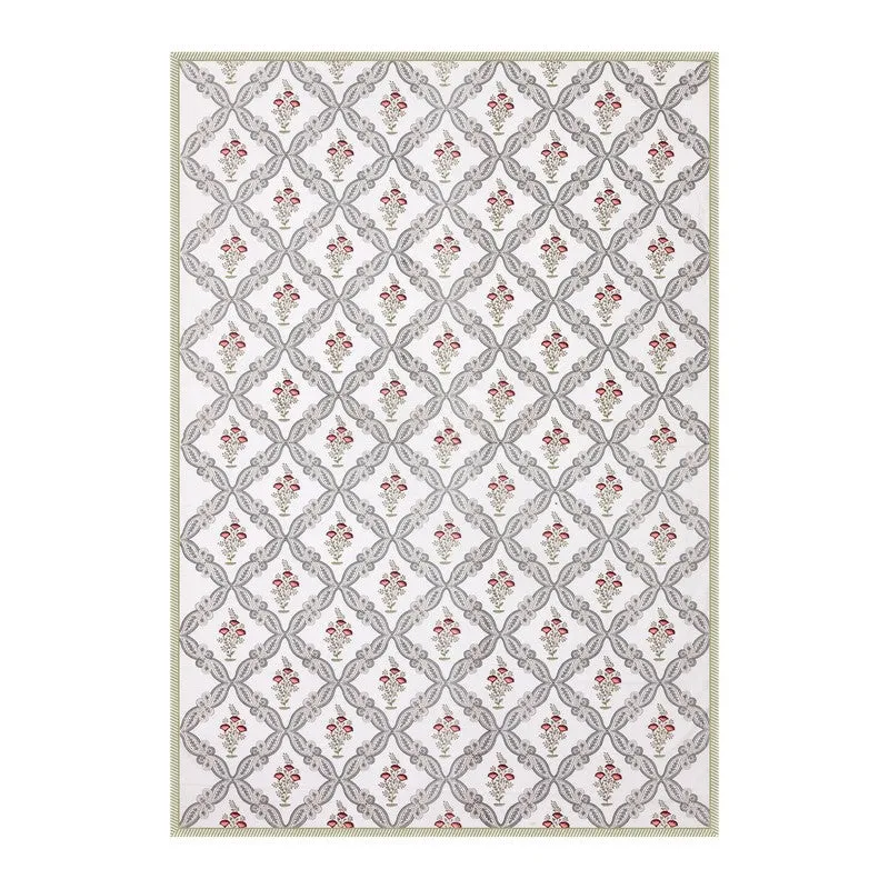 Nawabi Vibe Cotton Bedsheet (Grey, Red) - 180 TC media 4