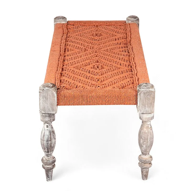 Crixo Sheesham Wooden Bench - Orange media 4
