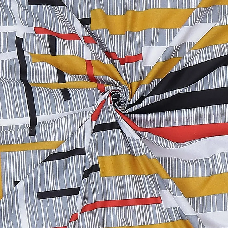 Monte Carlo Flow Stripe Cotton Bedsheet (Grey) - 104 TC media 9