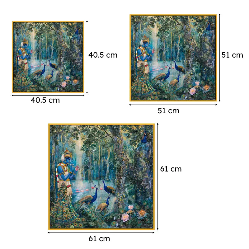 Mayura Lake Canvas Wall Art With Frame media 6