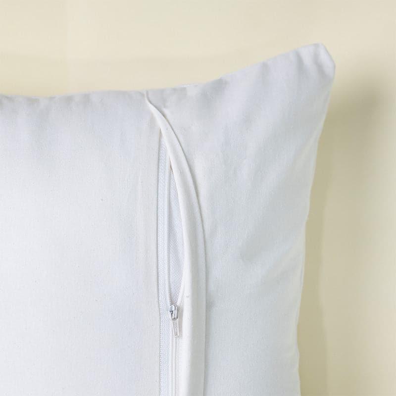 White Embroidered Cushion Cover - Set Of Two media 5